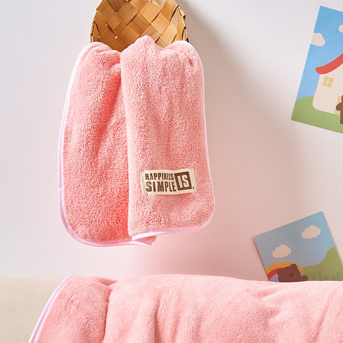 棠薇家纺 2025新款强吸水超细纤维毛巾面巾擦手巾速干毛巾赠品毛巾 毛巾布标-粉 74x34cm/条