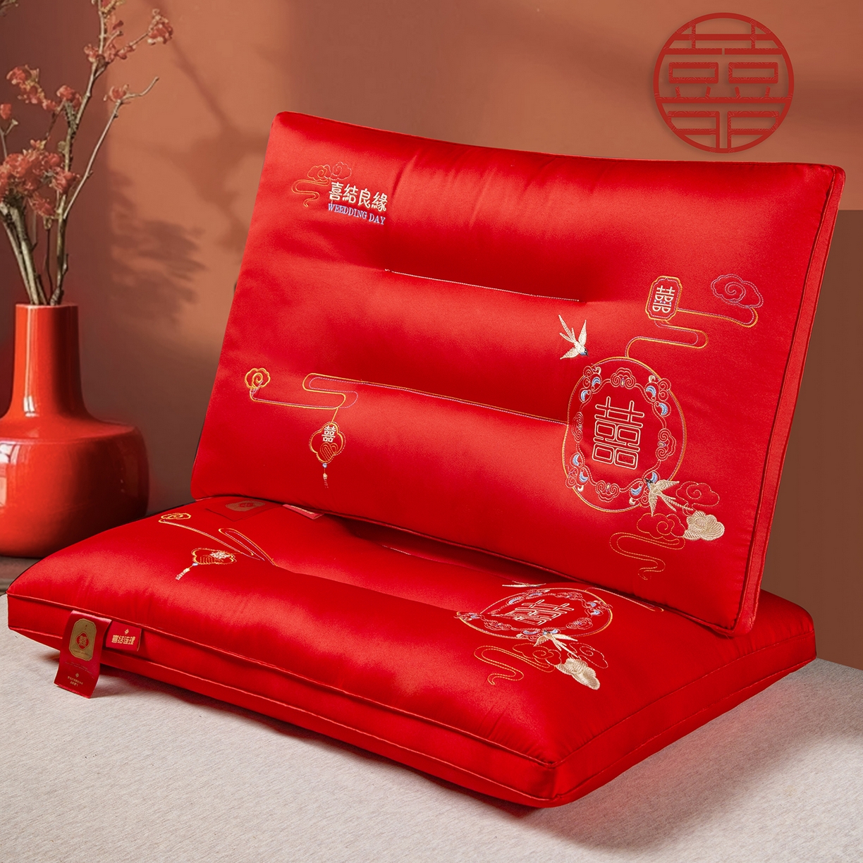 91家纺网 家纺一手货源 找家纺 （总）芯宜佳 2025新款全棉婚庆护颈枕枕头枕芯