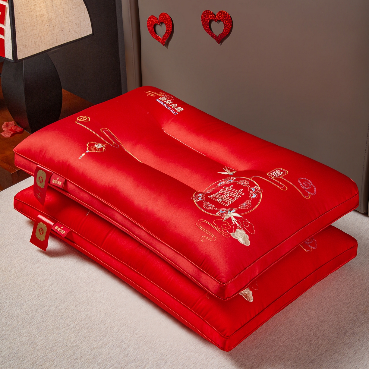 91家纺网 家纺一手货源 找家纺 （总）芯宜佳 2025新款全棉婚庆护颈枕枕头枕芯