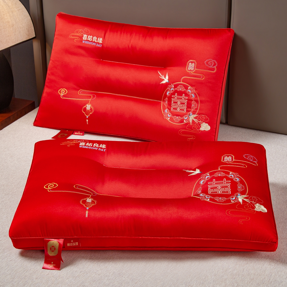 91家纺网 家纺一手货源 找家纺 （总）芯宜佳 2025新款全棉婚庆护颈枕枕头枕芯