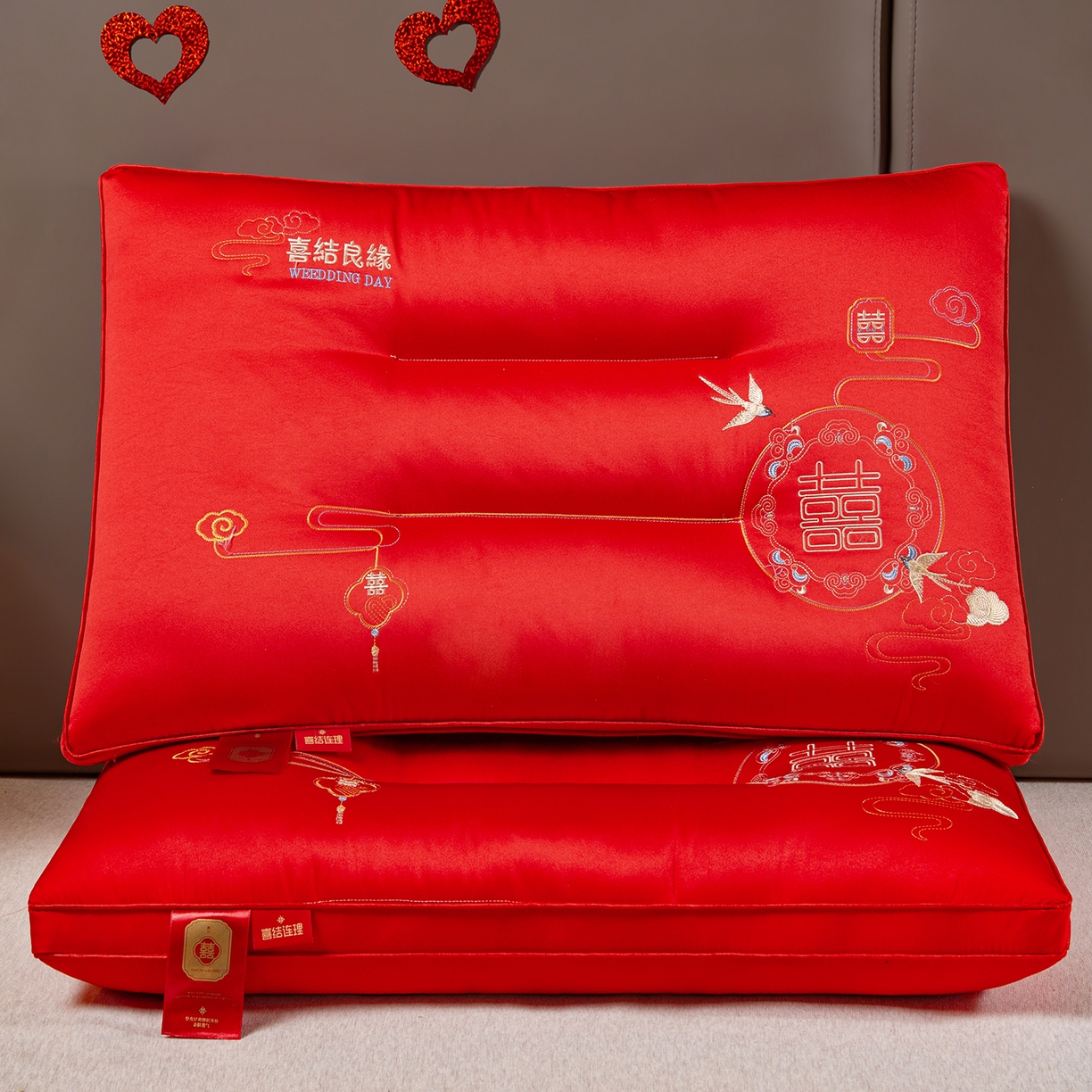 91家纺网 家纺一手货源 找家纺 （总）芯宜佳 2025新款全棉婚庆护颈枕枕头枕芯