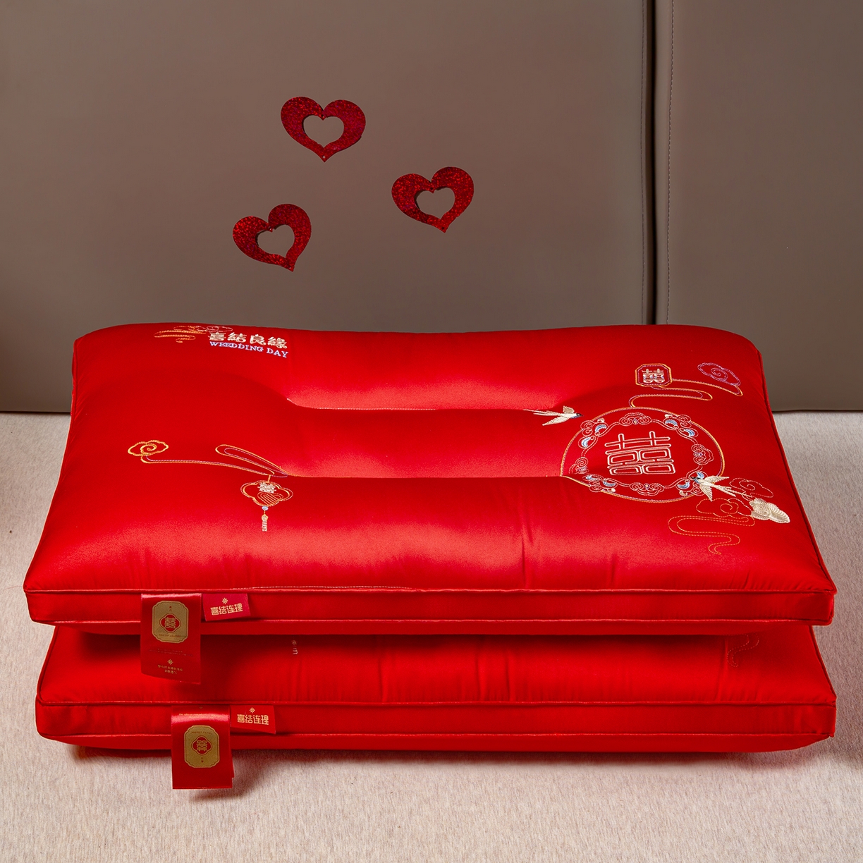 91家纺网 家纺一手货源 找家纺 （总）芯宜佳 2025新款全棉婚庆护颈枕枕头枕芯