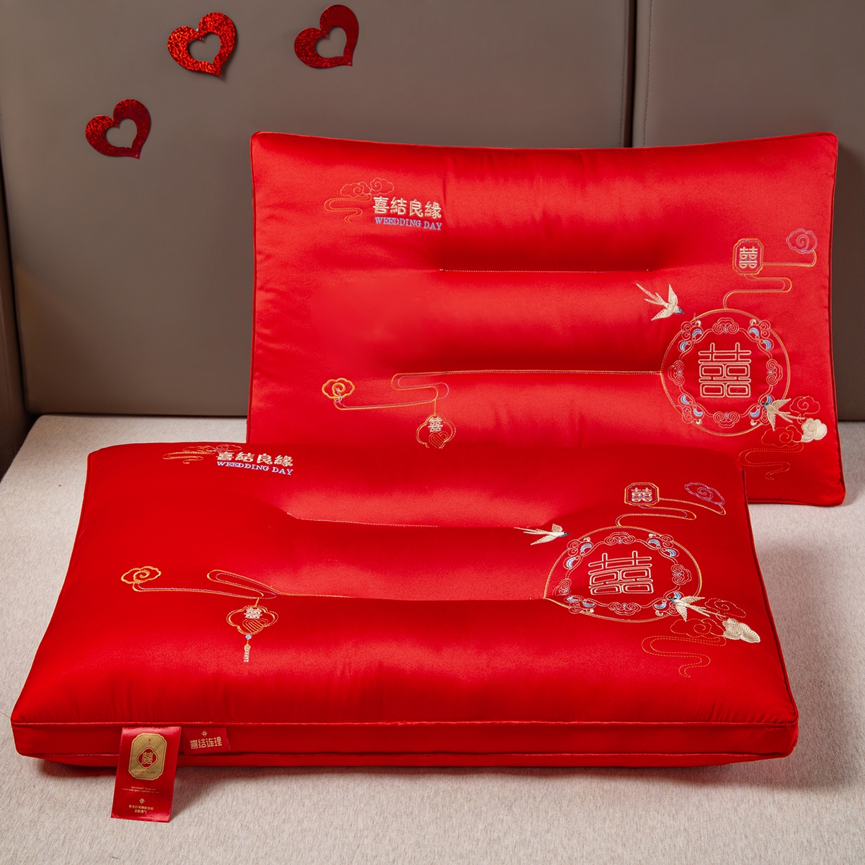 91家纺网 家纺一手货源 找家纺 （总）芯宜佳 2025新款全棉婚庆护颈枕枕头枕芯