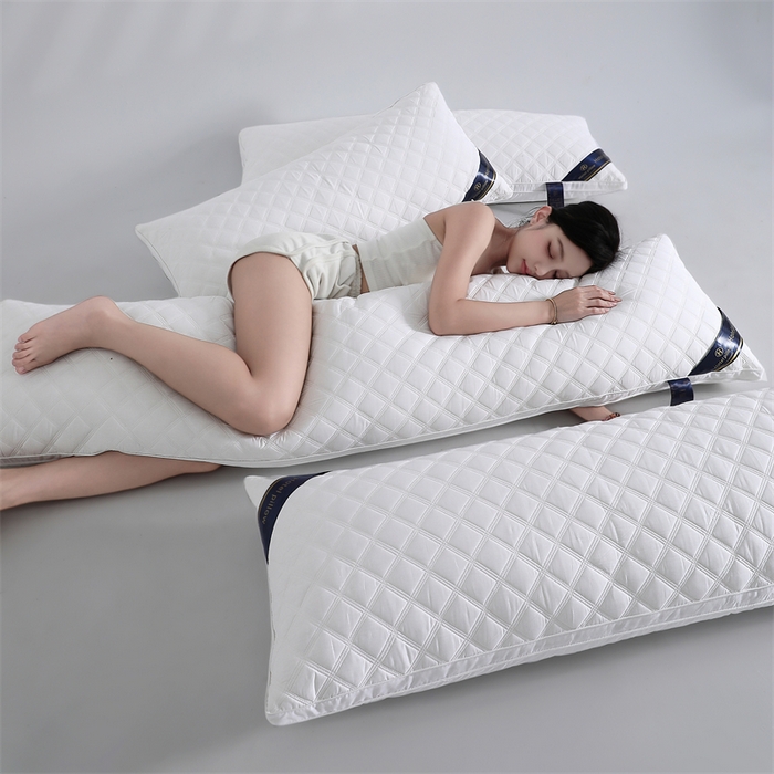 91家纺网 家纺一手货源 找家纺 （总）织布人 2025新款枕芯立体菱形三线格长枕双人枕芯酒店情侣枕家用亲子枕头