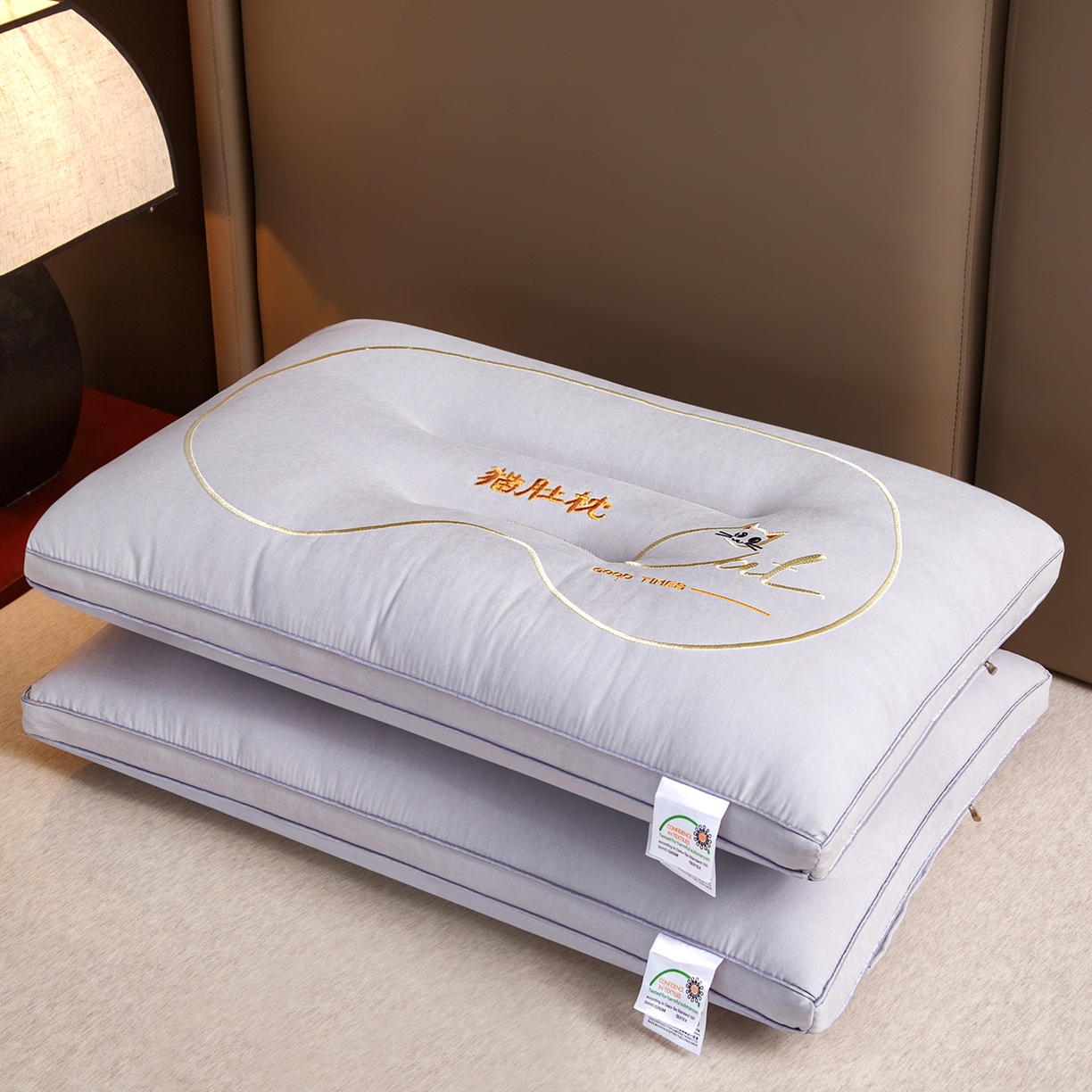 91家纺网 家纺一手货源 找家纺 （总）织布人 2025新款枕芯亲肤磨绒舒颈猫肚枕芯学生宿舍成人家用护颈助眠枕头