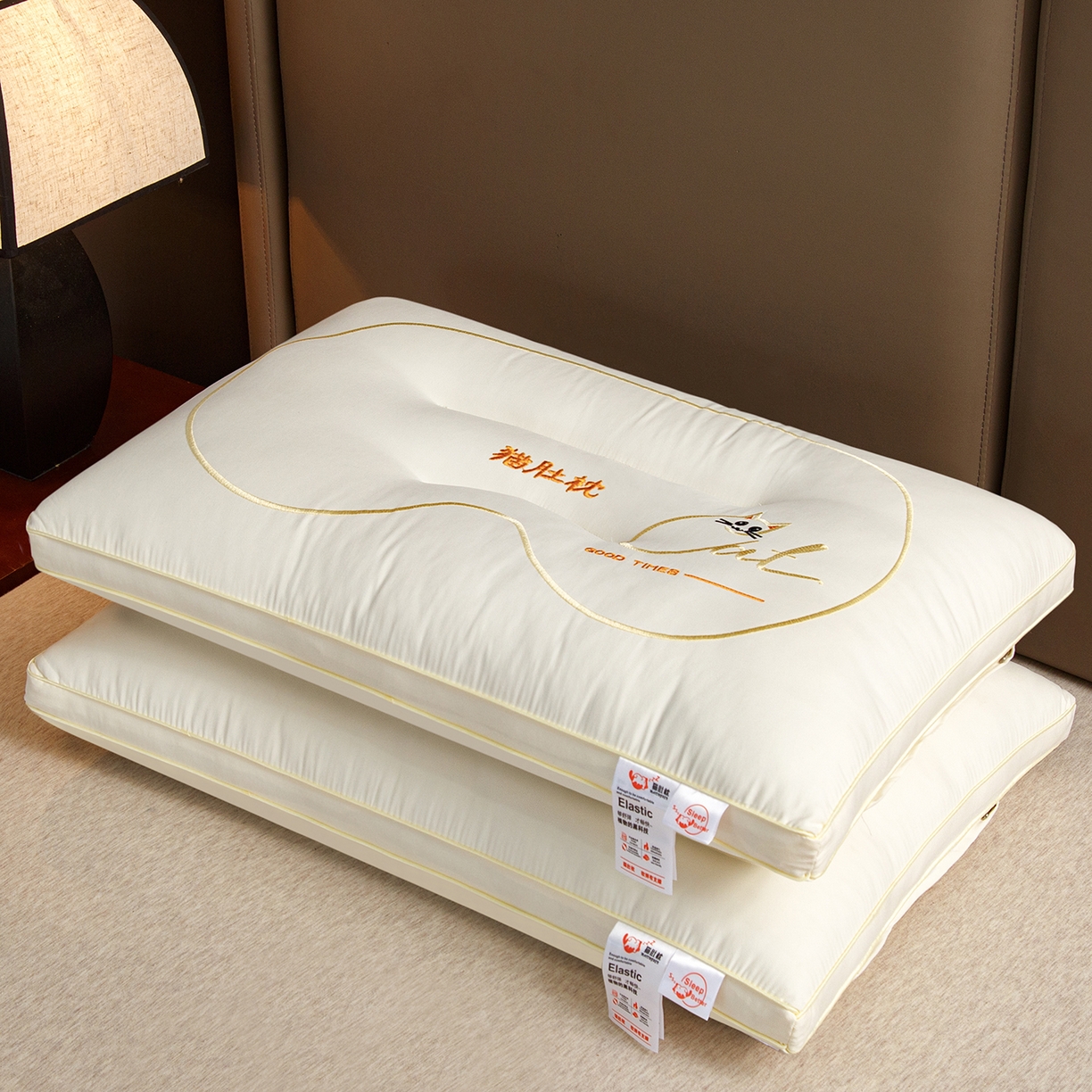 91家纺网 家纺一手货源 找家纺 （总）织布人 2025新款枕芯亲肤磨绒舒颈猫肚枕芯学生宿舍成人家用护颈助眠枕头