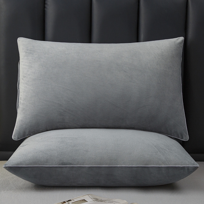 91家纺网 家纺一手货源 找家纺 织布人 2025新款枕芯秋冬季宝宝绒枕芯成人家用护颈助眠枕头学生宿舍枕芯 宝宝绒舒颈枕-灰色