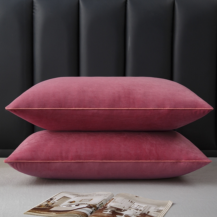 91家纺网 家纺一手货源 找家纺 织布人 2025新款枕芯秋冬季宝宝绒枕芯成人家用护颈助眠枕头学生宿舍枕芯 宝宝绒舒颈枕-豆沙