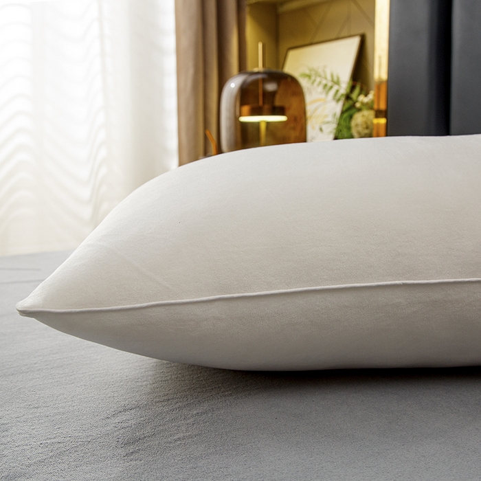 91家纺网 家纺一手货源 找家纺 织布人 2025新款枕芯秋冬季宝宝绒枕芯成人家用护颈助眠枕头学生宿舍枕芯 宝宝绒舒颈枕-米白