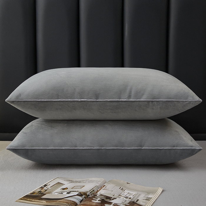 91家纺网 家纺一手货源 找家纺 织布人 2025新款枕芯秋冬季宝宝绒枕芯成人家用护颈助眠枕头学生宿舍枕芯 宝宝绒舒颈枕-灰色