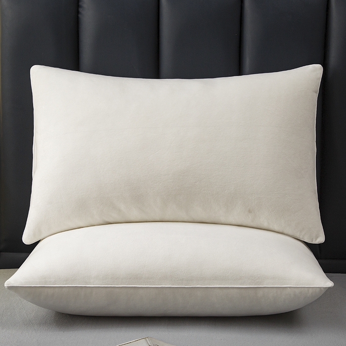 91家纺网 家纺一手货源 找家纺 织布人 2025新款枕芯秋冬季宝宝绒枕芯成人家用护颈助眠枕头学生宿舍枕芯 宝宝绒舒颈枕-米白