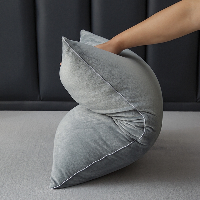 91家纺网 家纺一手货源 找家纺 织布人 2025新款枕芯秋冬季宝宝绒枕芯成人家用护颈助眠枕头学生宿舍枕芯 宝宝绒舒颈枕-灰色
