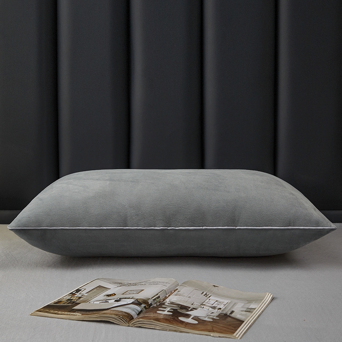 91家纺网 家纺一手货源 找家纺 织布人 2025新款枕芯秋冬季宝宝绒枕芯成人家用护颈助眠枕头学生宿舍枕芯 宝宝绒舒颈枕-灰色