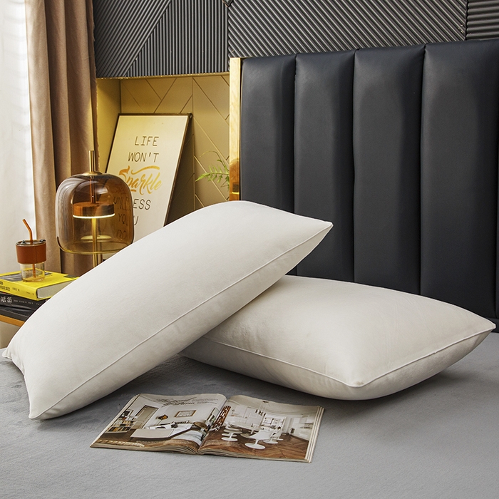 91家纺网 家纺一手货源 找家纺 织布人 2025新款枕芯秋冬季宝宝绒枕芯成人家用护颈助眠枕头学生宿舍枕芯 宝宝绒舒颈枕-米白