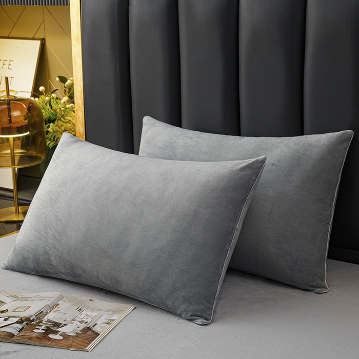 91家纺网 家纺一手货源 找家纺 织布人 2025新款枕芯秋冬季宝宝绒枕芯成人家用护颈助眠枕头学生宿舍枕芯 宝宝绒舒颈枕-灰色