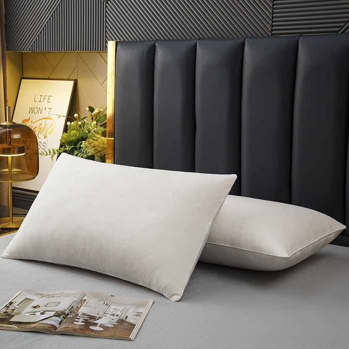 91家纺网 家纺一手货源 找家纺 织布人 2025新款枕芯秋冬季宝宝绒枕芯成人家用护颈助眠枕头学生宿舍枕芯 宝宝绒舒颈枕-米白