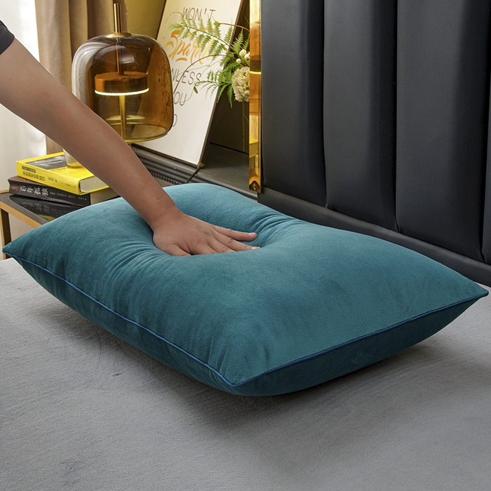 91家纺网 家纺一手货源 找家纺 织布人 2025新款枕芯秋冬季宝宝绒枕芯成人家用护颈助眠枕头学生宿舍枕芯 宝宝绒舒颈枕-宝兰