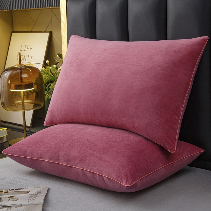 91家纺网 家纺一手货源 找家纺 织布人 2025新款枕芯秋冬季宝宝绒枕芯成人家用护颈助眠枕头学生宿舍枕芯 宝宝绒舒颈枕-豆沙