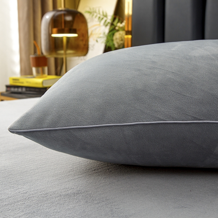 91家纺网 家纺一手货源 找家纺 织布人 2025新款枕芯秋冬季宝宝绒枕芯成人家用护颈助眠枕头学生宿舍枕芯 宝宝绒舒颈枕-灰色