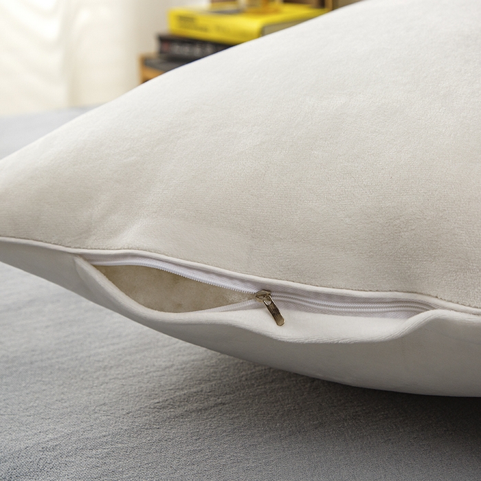 91家纺网 家纺一手货源 找家纺 织布人 2025新款枕芯秋冬季宝宝绒枕芯成人家用护颈助眠枕头学生宿舍枕芯 宝宝绒舒颈枕-米白