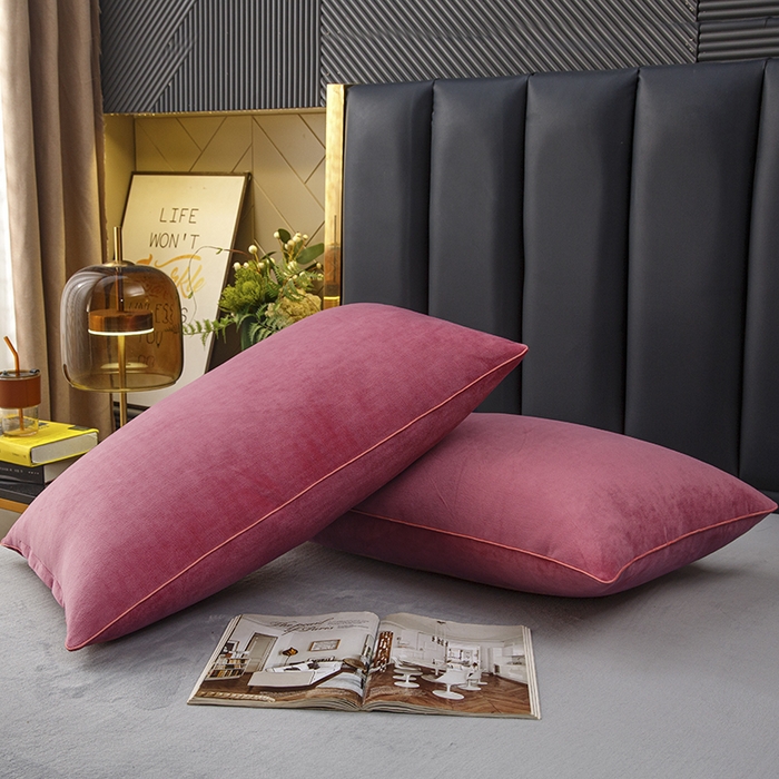 91家纺网 家纺一手货源 找家纺 织布人 2025新款枕芯秋冬季宝宝绒枕芯成人家用护颈助眠枕头学生宿舍枕芯 宝宝绒舒颈枕-豆沙