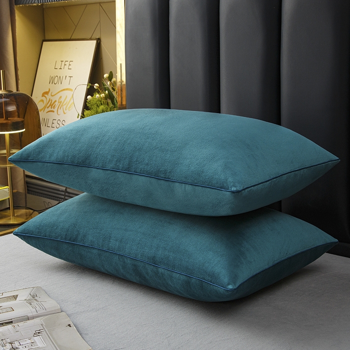 91家纺网 家纺一手货源 找家纺 织布人 2025新款枕芯秋冬季宝宝绒枕芯成人家用护颈助眠枕头学生宿舍枕芯 宝宝绒舒颈枕-宝兰