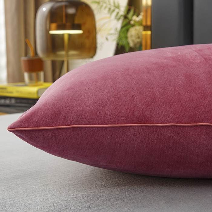 91家纺网 家纺一手货源 找家纺 织布人 2025新款枕芯秋冬季宝宝绒枕芯成人家用护颈助眠枕头学生宿舍枕芯 宝宝绒舒颈枕-豆沙