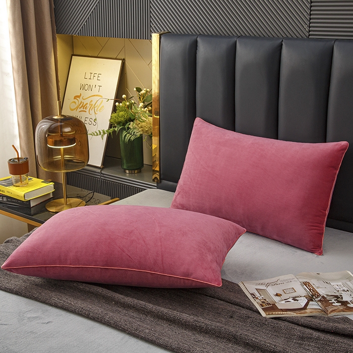 91家纺网 家纺一手货源 找家纺 织布人 2025新款枕芯秋冬季宝宝绒枕芯成人家用护颈助眠枕头学生宿舍枕芯 宝宝绒舒颈枕-豆沙