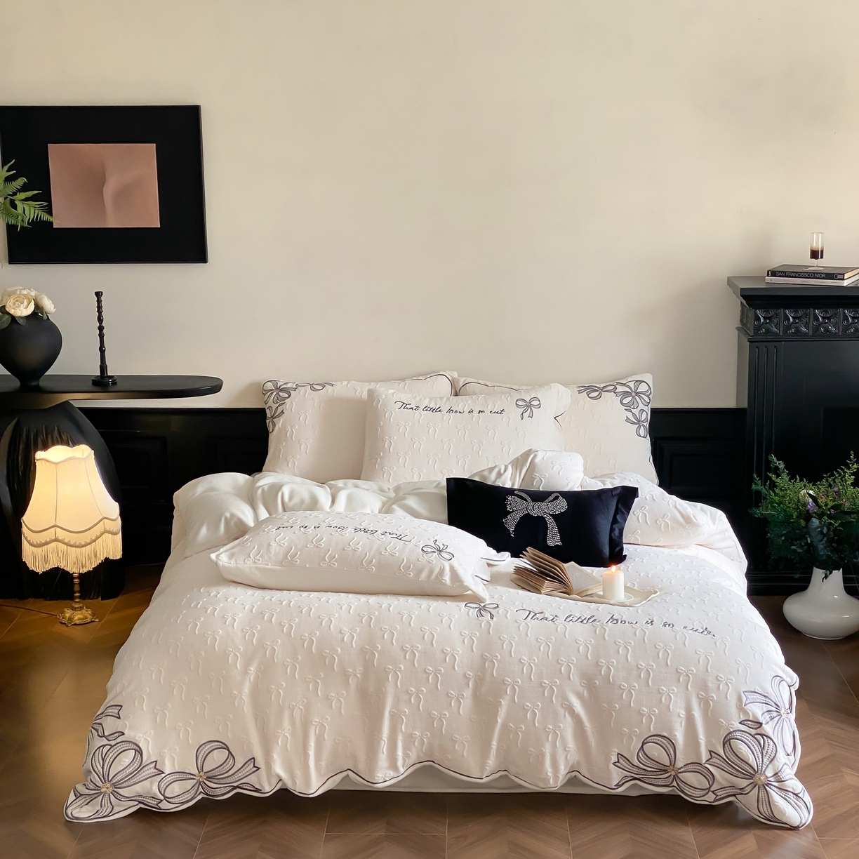 （总）星野 2025新款A版高克重雕花绒B版高克重牛奶绒四件套小公主-莉莉丝