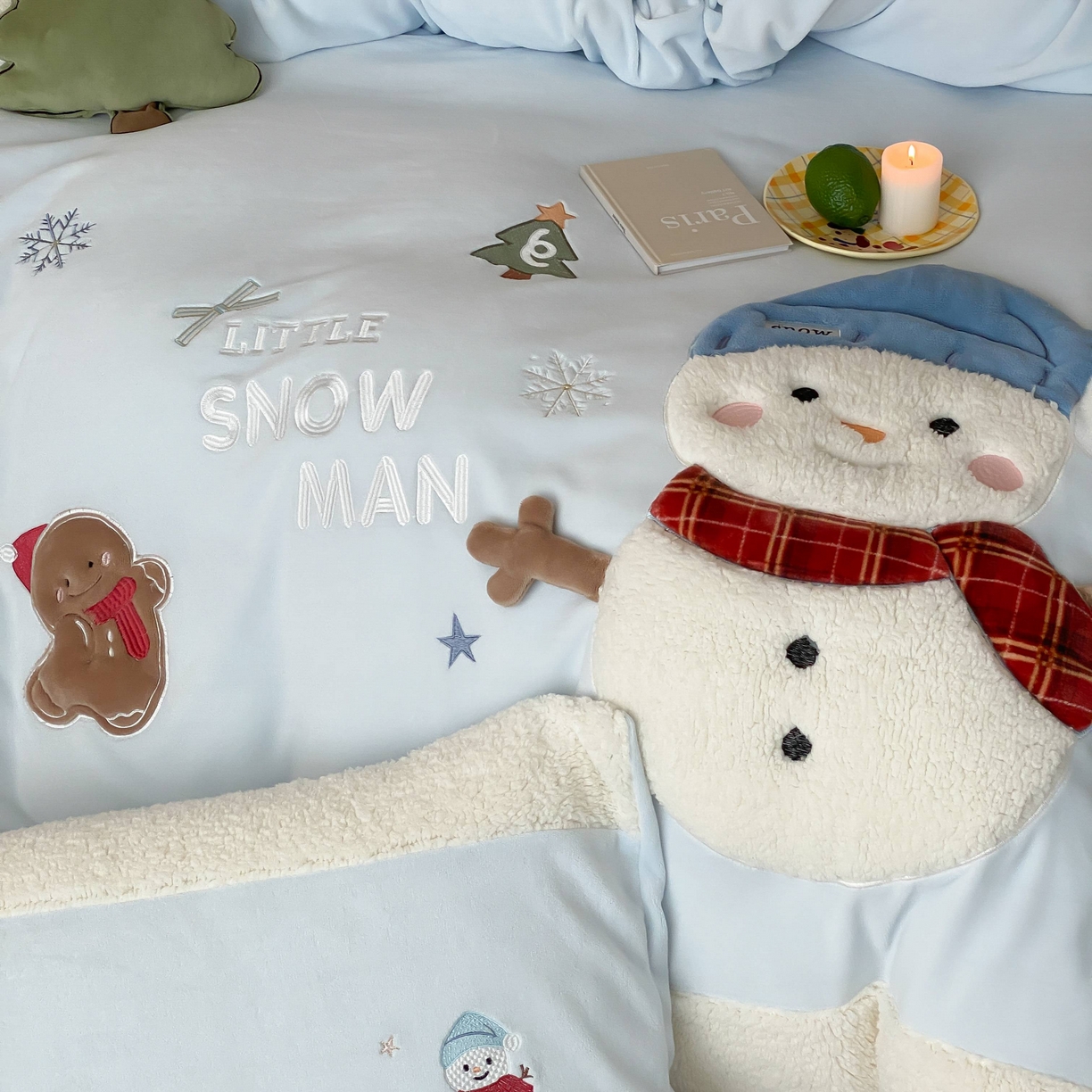 91家纺网 家纺一手货源 找家纺 （总）星野 2025新款高克重牛奶绒贴布绣三羊羔拼接四件套-学宝