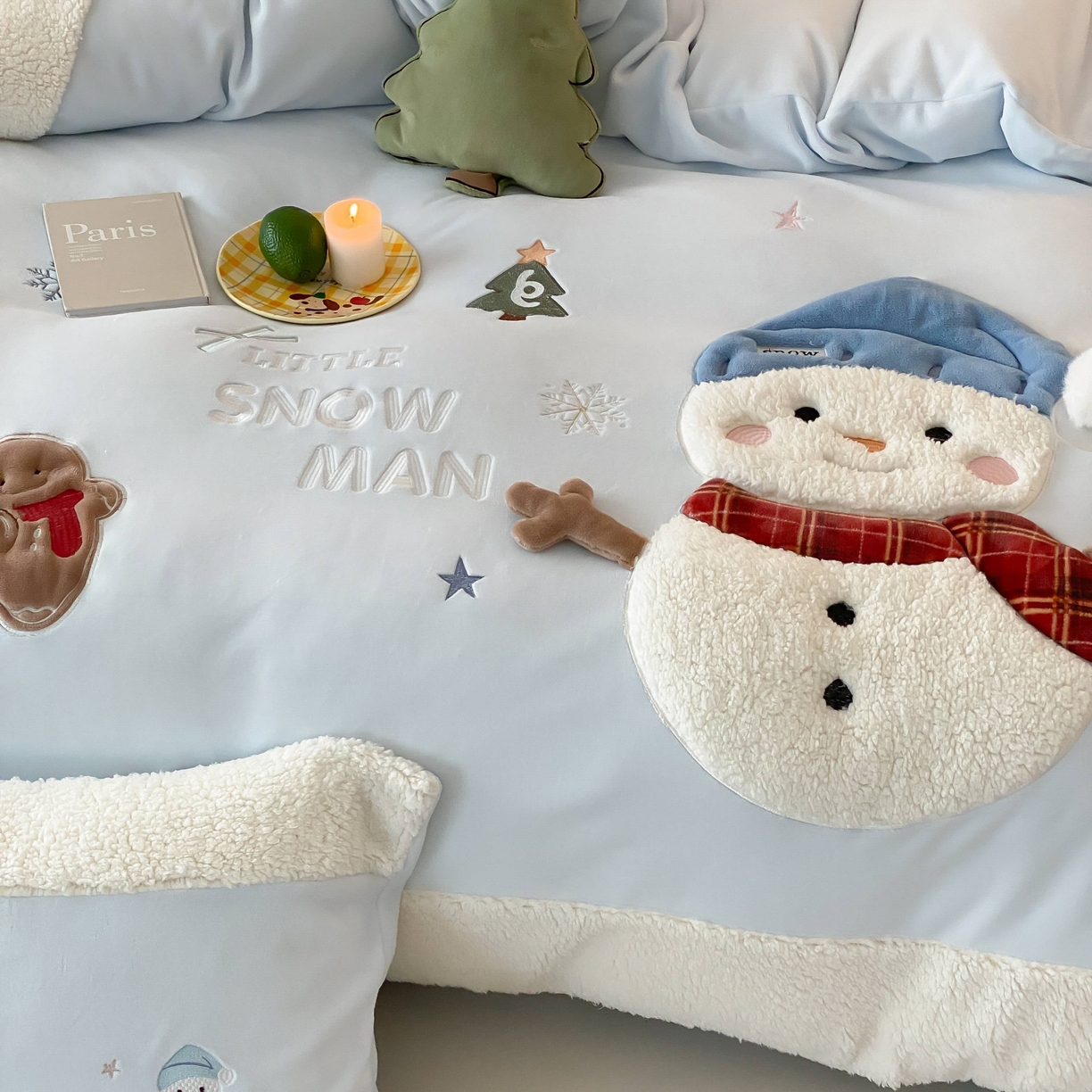 91家纺网 家纺一手货源 找家纺 （总）星野 2025新款高克重牛奶绒贴布绣三羊羔拼接四件套-学宝