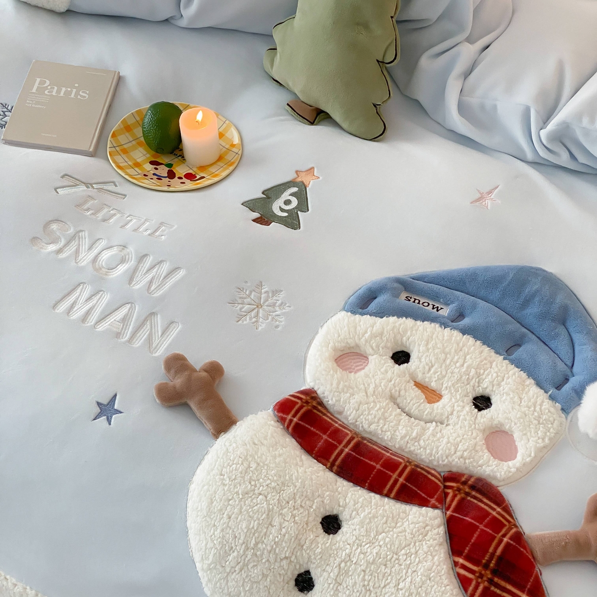 91家纺网 家纺一手货源 找家纺 （总）星野 2025新款高克重牛奶绒贴布绣三羊羔拼接四件套-学宝