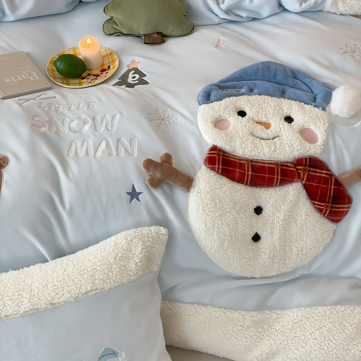 91家纺网 家纺一手货源 找家纺 （总）星野 2025新款高克重牛奶绒贴布绣三羊羔拼接四件套-学宝