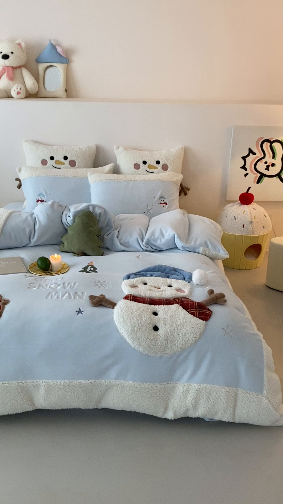 91家纺网 家纺一手货源 找家纺 （总）星野 2025新款高克重牛奶绒贴布绣三羊羔拼接四件套-学宝