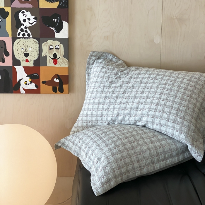 91家纺网 家纺一手货源 找家纺 麻依 2025新款安心棉枕套四层纱布枕套 伊慕