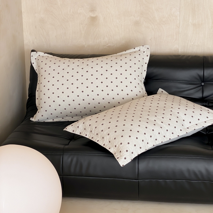 91家纺网 家纺一手货源 找家纺 麻依 2025新款安心棉枕套四层纱布枕套 小波点