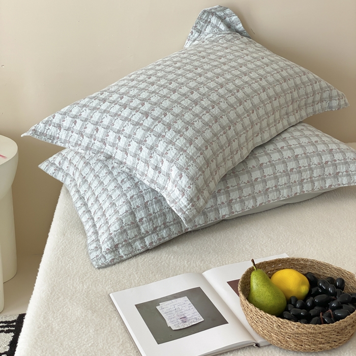 91家纺网 家纺一手货源 找家纺 麻依 2025新款安心棉枕套四层纱布枕套 伊慕