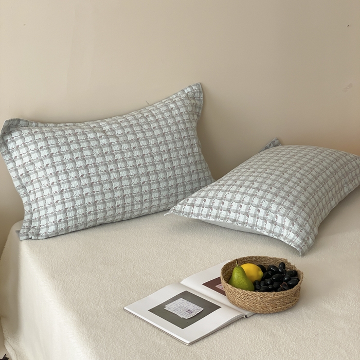 91家纺网 家纺一手货源 找家纺 麻依 2025新款安心棉枕套四层纱布枕套 伊慕