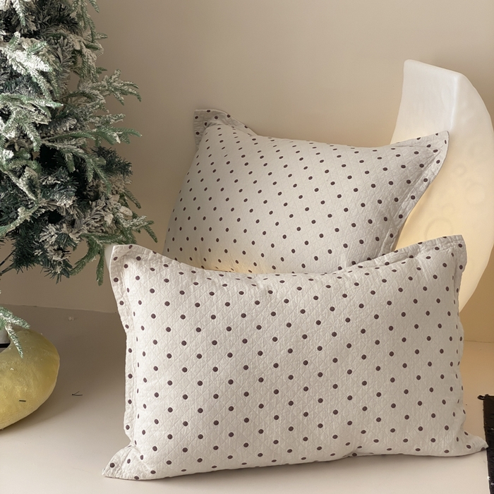 91家纺网 家纺一手货源 找家纺 麻依 2025新款安心棉枕套四层纱布枕套 小波点