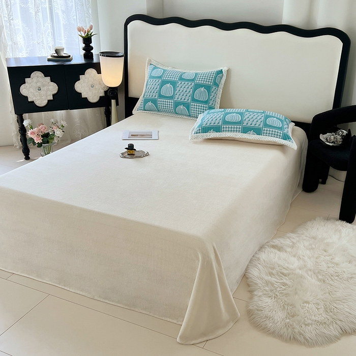 91家纺网 家纺一手货源 找家纺 yyds网供 2025新款棉加绒四件套多功能盖毯被套牛奶绒四件套床单款-南瓜 蓝梦南瓜