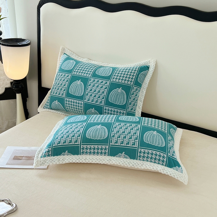 91家纺网 家纺一手货源 找家纺 yyds网供 2025新款棉加绒四件套多功能盖毯被套牛奶绒四件套床单款-南瓜 蓝梦南瓜