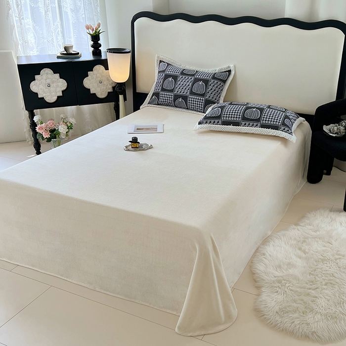 91家纺网 家纺一手货源 找家纺 yyds网供 2025新款棉加绒四件套多功能盖毯被套牛奶绒四件套床单款-南瓜 墨韵南瓜