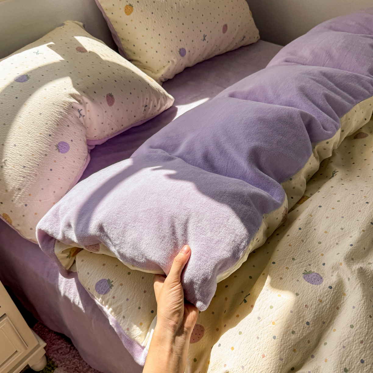 91家纺网 家纺一手货源 找家纺 （总）多品家纺 2025新款云感双层纱高克重牛奶绒四件套