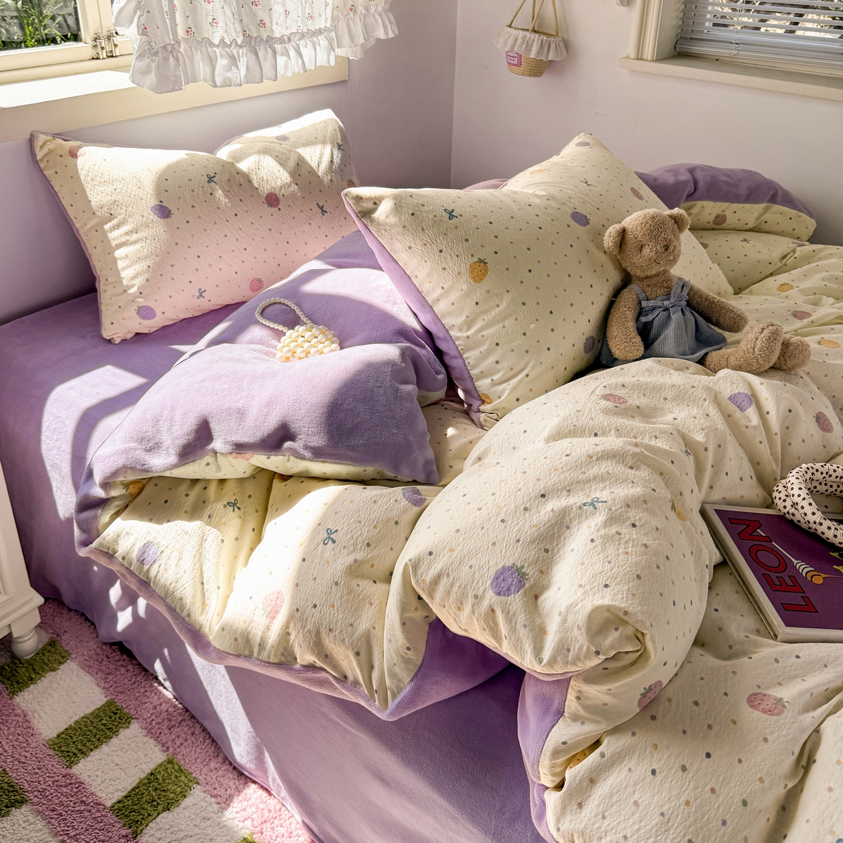 91家纺网 家纺一手货源 找家纺 （总）多品家纺 2025新款云感双层纱高克重牛奶绒单被套