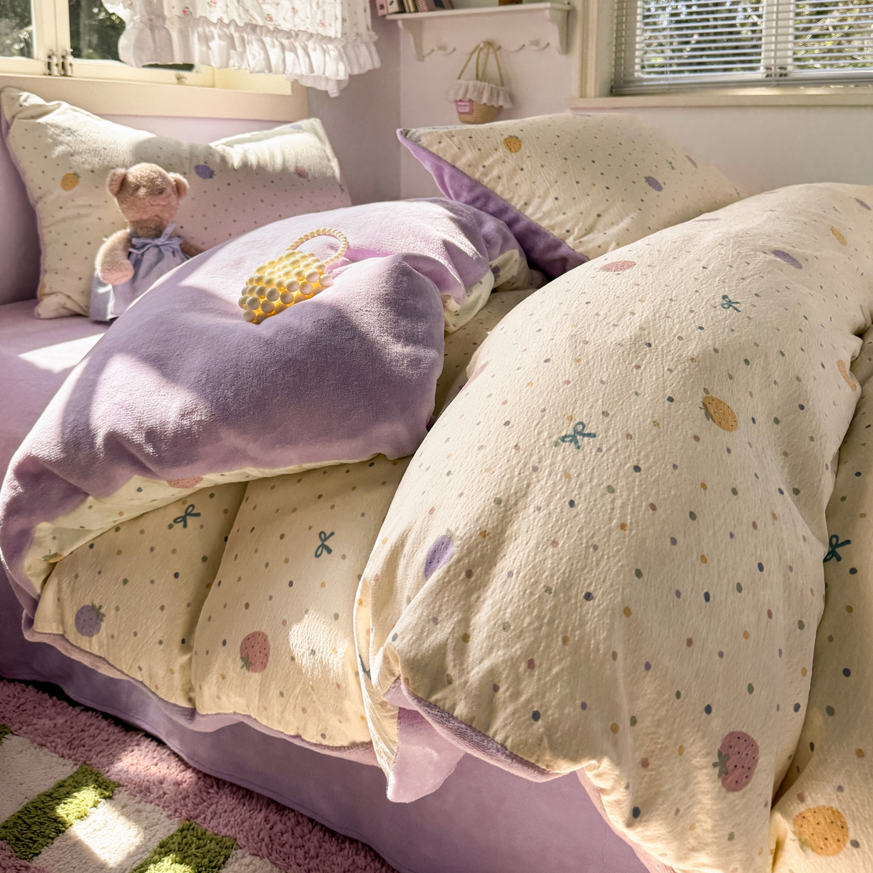 91家纺网 家纺一手货源 找家纺 （总）多品家纺 2025新款云感双层纱高克重牛奶绒单被套