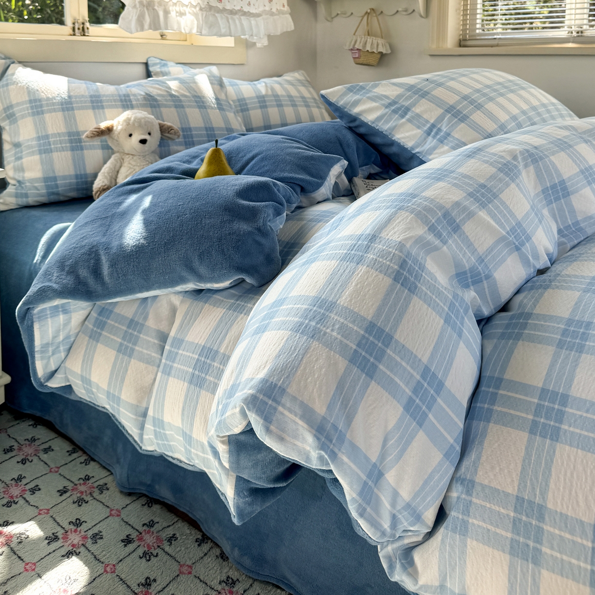 91家纺网 家纺一手货源 找家纺 （总）多品家纺 2025新款云感双层纱高克重牛奶绒单被套