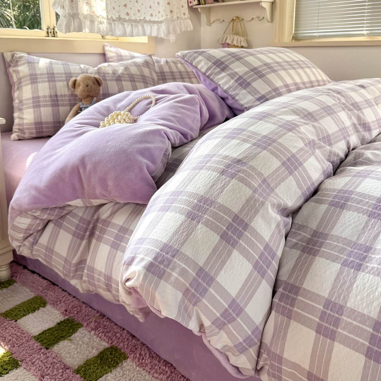 91家纺网 家纺一手货源 找家纺 （总）多品家纺 2025新款云感双层纱高克重牛奶绒单被套