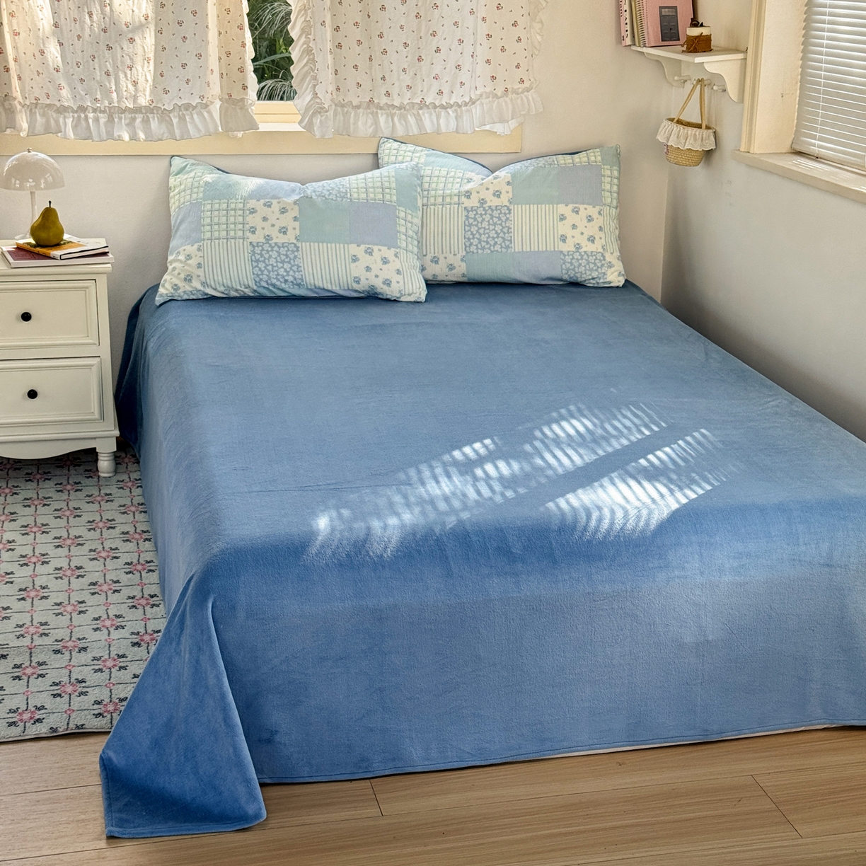 91家纺网 家纺一手货源 找家纺 多品家纺 2025新款云感双层纱高克重牛奶绒单被套 空谷兰香