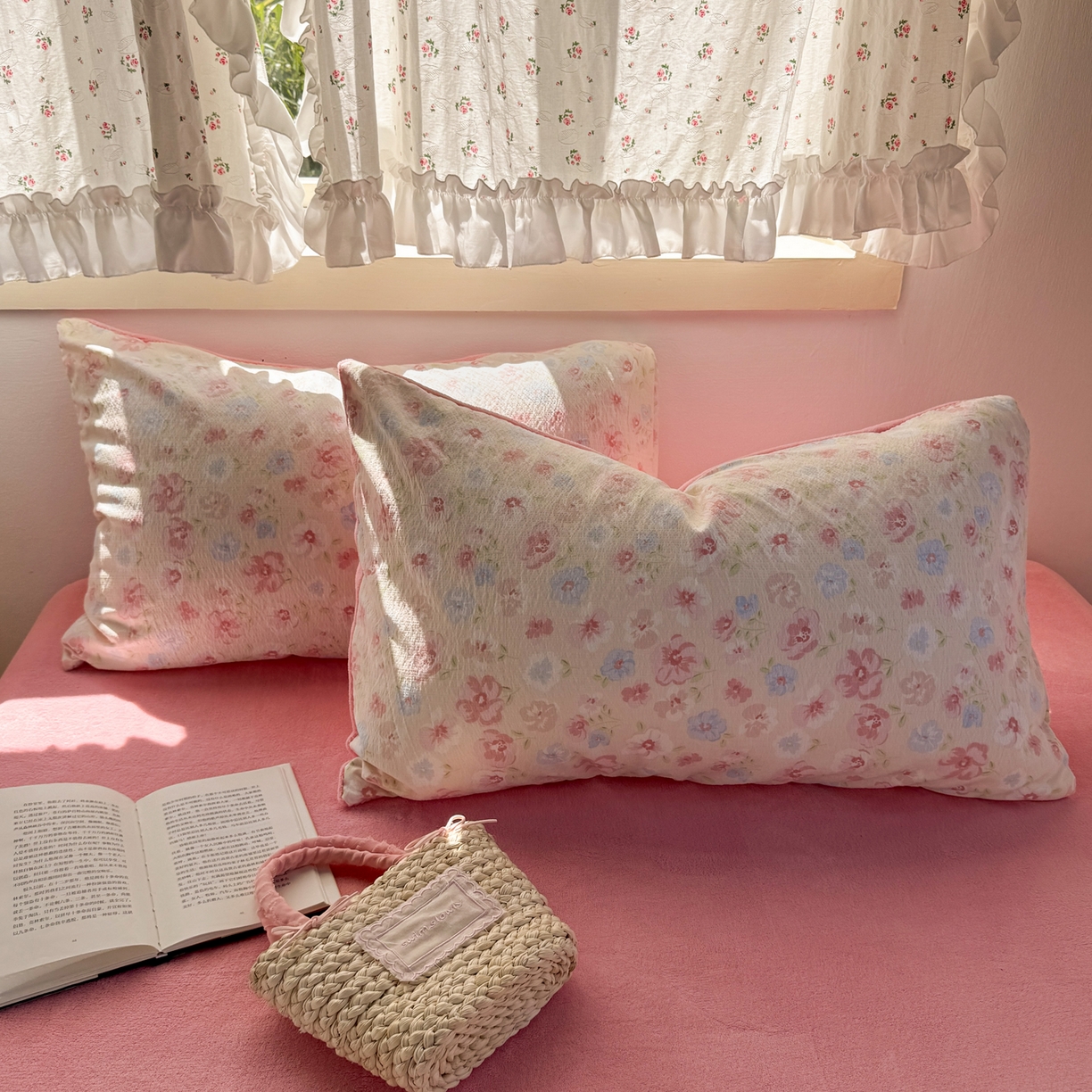 91家纺网 家纺一手货源 找家纺 多品家纺 2025新款云感双层纱高克重牛奶绒单被套 七里花香