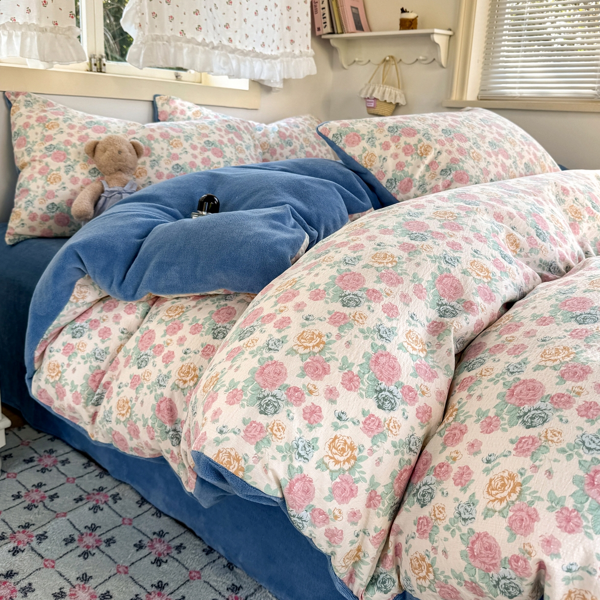 多品家纺 2025新款云感双层纱高克重牛奶绒单被套 十里春风